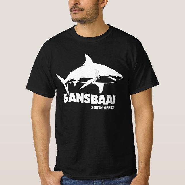 Simning med Underbara vita hajar - Gansbaai dyving T Shirt (Framsida)
