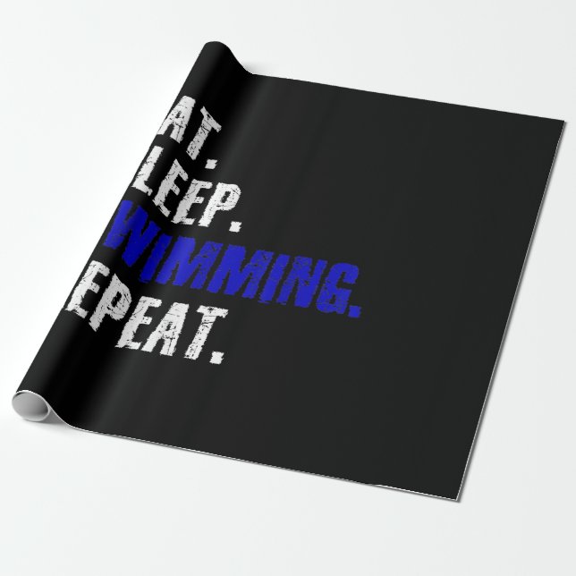 Simning och simmande design, sommargåva presentpapper (Utrullad)