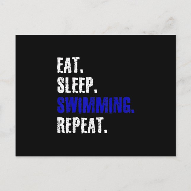 Simning och simning design, sommargåva meddelande vykort (Framsida)