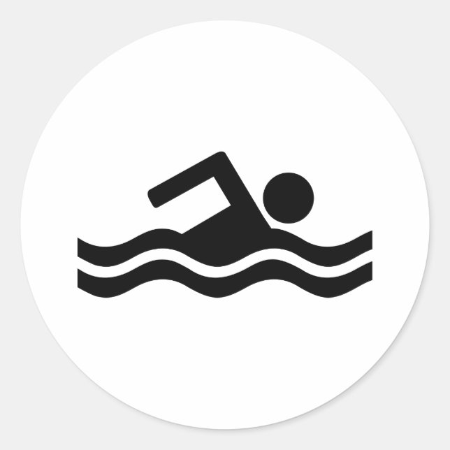 Simning Runt Klistermärke (Framsida)