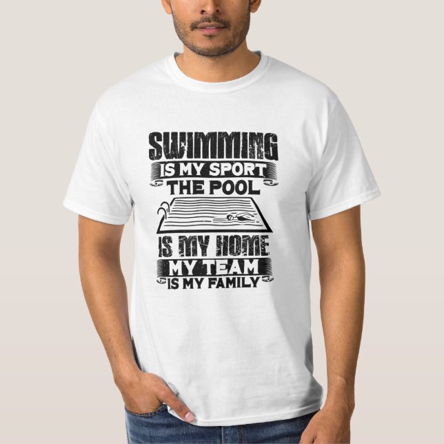 Simning Sim Present T Shirt (Framsida)