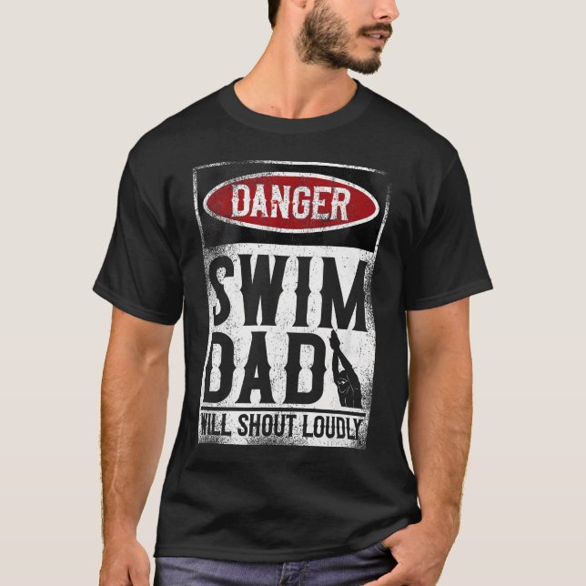 Simning Simmare Farlig Simning T Shirt (Framsida)