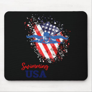 Simning Stöd Team Flagga Usa Pool Simmare Musmatta