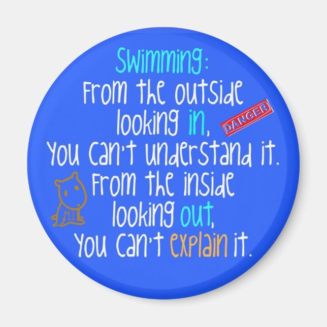 Simning tittar ut magnet (Framsidan)