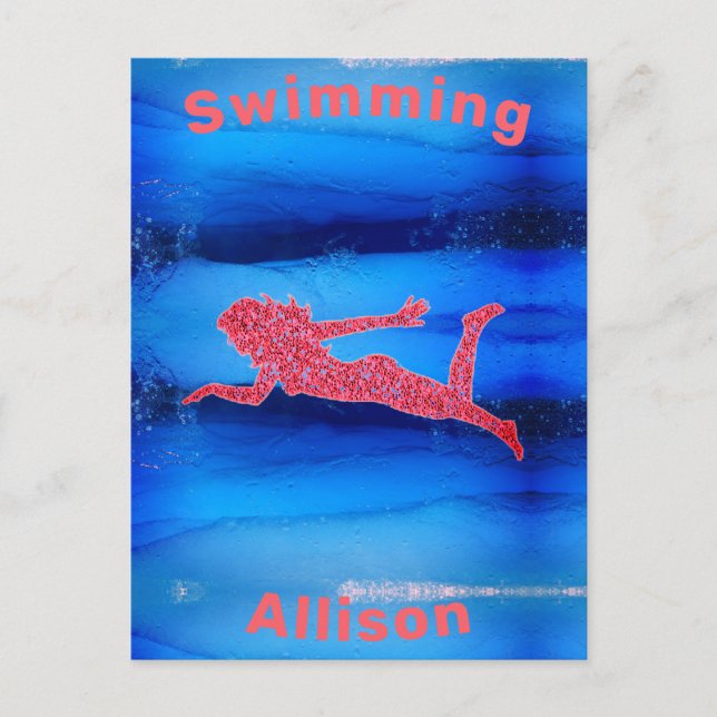 Simning under Vatten flickor Vykort (Framsida)