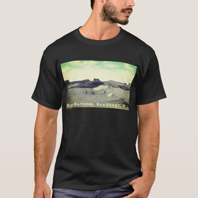 Simning vid Sakonnet, RI (Little Compton) Strand T Shirt (Framsida)