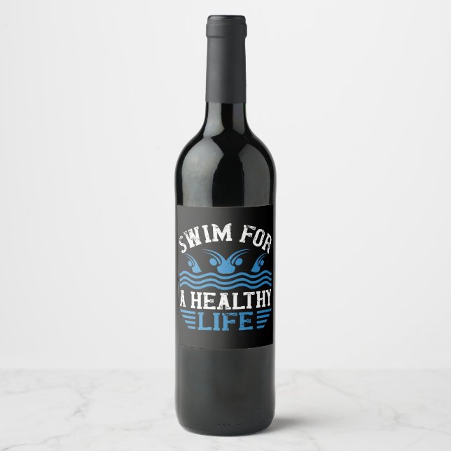 Simning - vinflaska etikett (Framsida)
