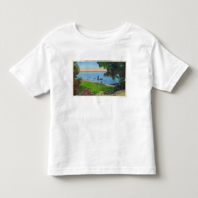 Simningplats på Cayuga sjödelstatsparken T Shirt (Framsida)