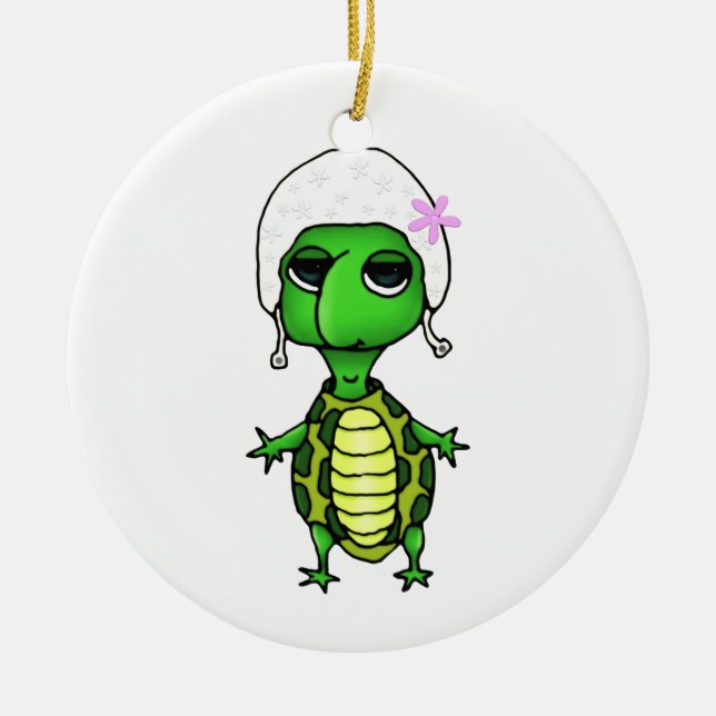 Simningsköldpadda Julgransprydnad Keramik (Framsidan)