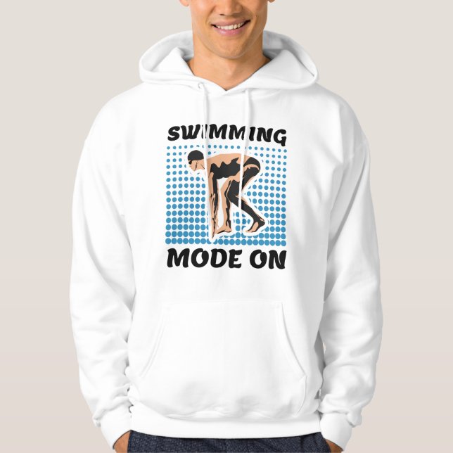 Simningsläge på - Bassäng Älskare Hoodie (Framsida)