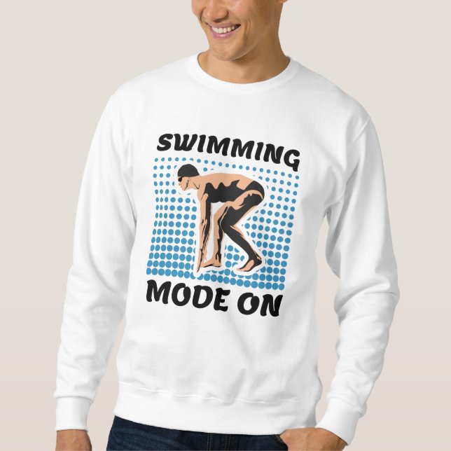 Simningsläge på - Bassäng Älskare Lång Ärmad Tröja (Framsida)