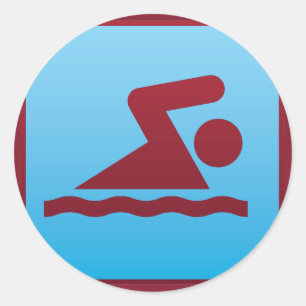 simningsport runt klistermärke