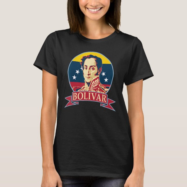 Simon Bolivar Venezuela Propaganda Art T Shirt (Framsida)