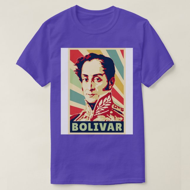 Simon Bolivar Vintage Färg T Shirt (Design framsida)