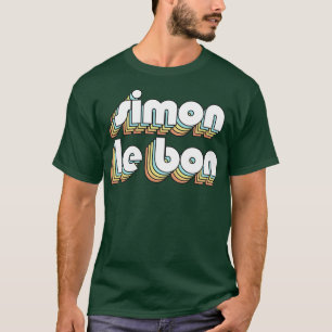Simon Le Bon Retro Regbow Typography Faded Stil T Shirt