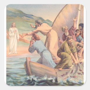 Simon lovest thou Me Fyrkantigt Klistermärke