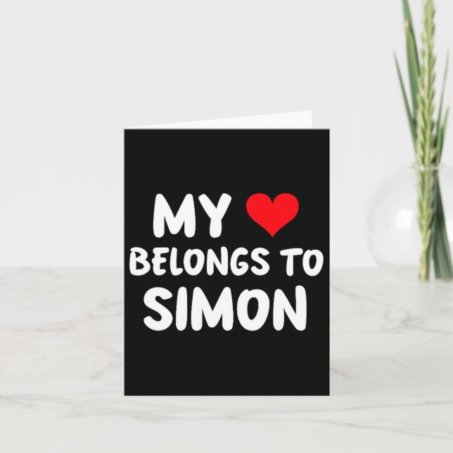 Simon - My Heart Belongs To Simon - Love Premium T Kort (Framsida)