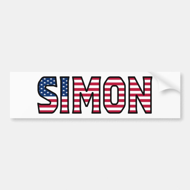 Simon Namn Vorname USA Aufkleber Sticker Auto Bildekal (Framsidan)