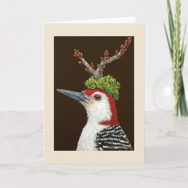Simon of woodpecker-hälsningskort kort (Framsida)