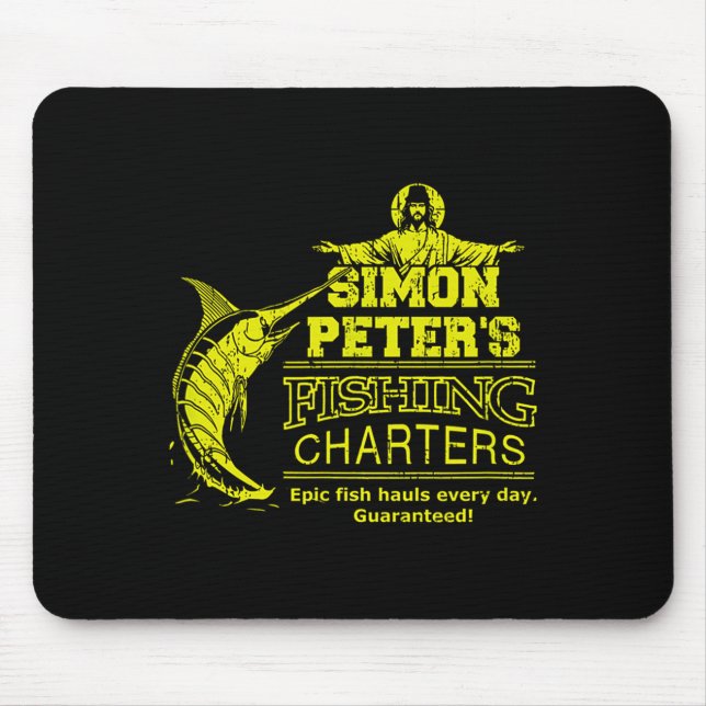 Simon Peter's Fishing Charters Funny Jesus Christ  Musmatta (Framsidan)