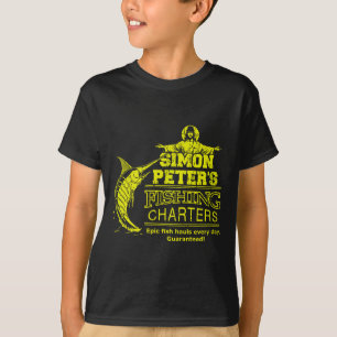 Simon Peters fisketur charter Rolig Jesus Kristus T Shirt