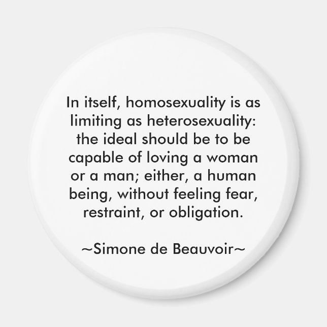 Simone de Beauvoir-citat Magnet (Framsidan)