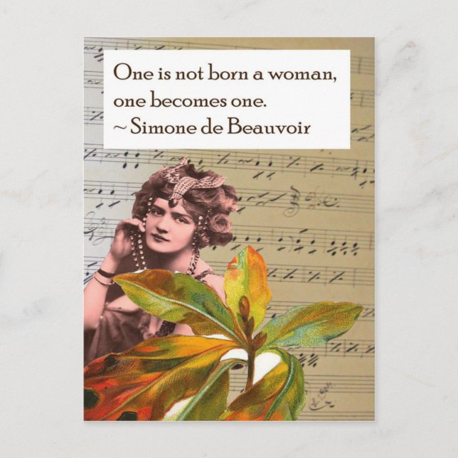 Simone de Beauvoir Quote Collage Postcard Vykort (Framsida)