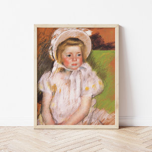 Simone i en vit Bonnet   Mary Cassatt Poster