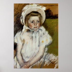 Simone i en vit Bonnet Poster