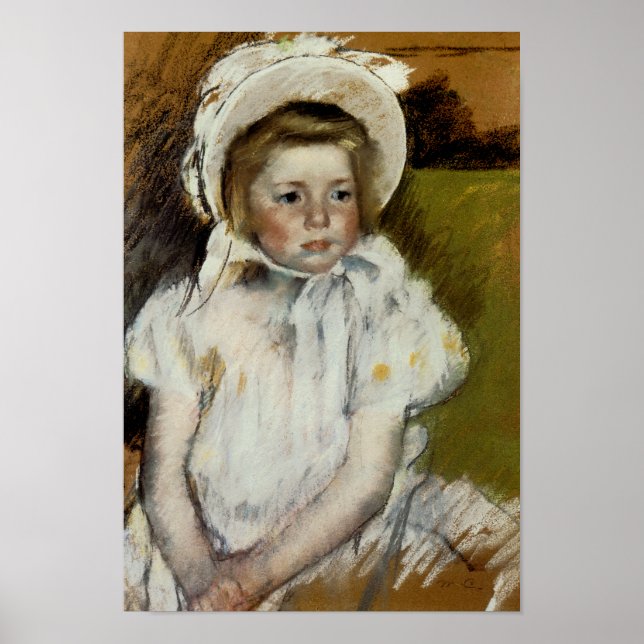 Simone i en vit Bonnet Poster (Framsidan)
