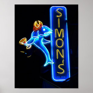Simons Gorgant Neon-kort Poster