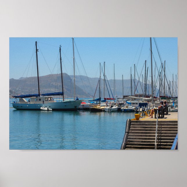 Simon's Town Marina Harbour South Afrika Poster (Framsidan)