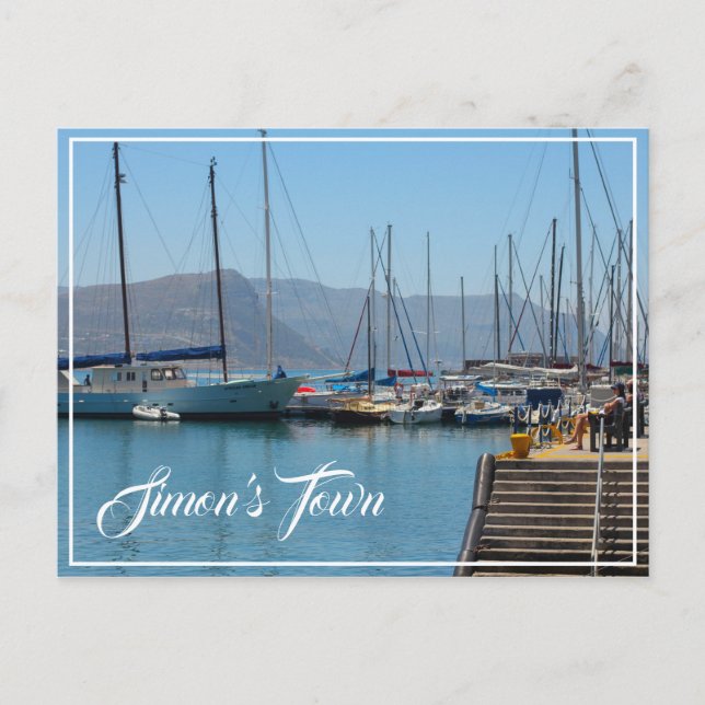 Simon's Town Navy Harbor South Afrika Vykort (Framsida)
