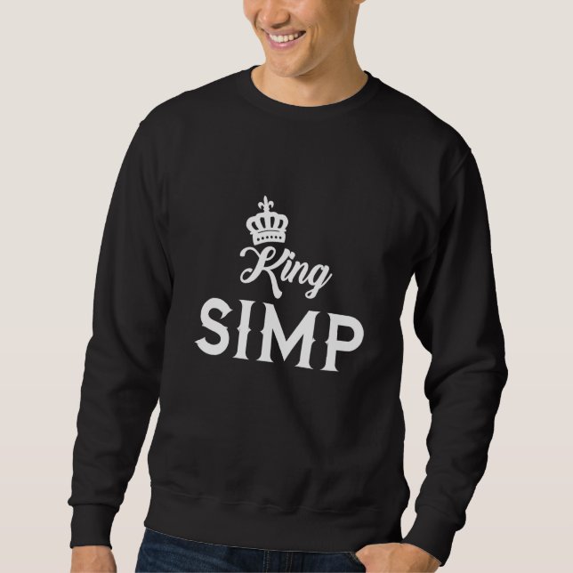 Simp Kung Sarcastic Egamer Egirl Internet Meme Nat Lång Ärmad Tröja (Framsida)