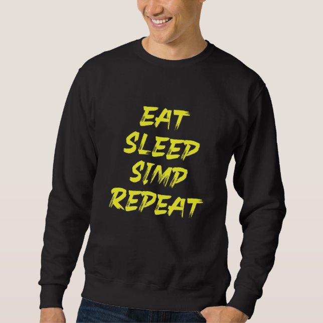 Simp Sarcastic Egamer & Egirl Internet Meme Natio Lång Ärmad Tröja (Framsida)