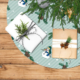 Simpáticos muñecos de nieve sobre fondo rayado julgransmatta borstad polyester