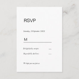 Simpel elegant  Einladung Antwortkarte RSVP Tilläggskort
