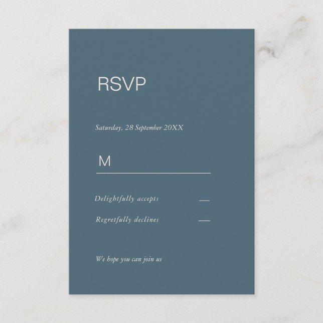 Simpel elegant  Einladung Antwortkarte RSVP Tilläggskort (Framsida)
