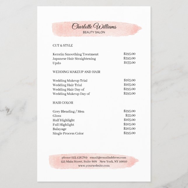 Simpel Watercolor Rosa Flygblad (Framsidan)