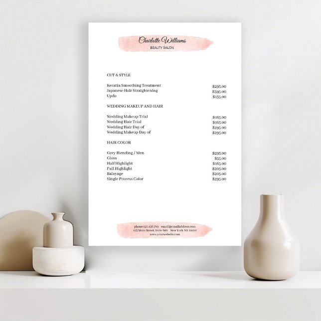 Simpel Watercolor Rosa Preislyssning Poster (Skapare uppladdad)