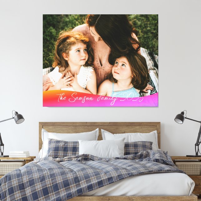 Simple 1 Photo Full Coverage - Script Text Overlay Canvastryck (Insitu (sovrum))