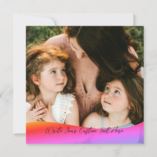 Simple 1 Photo Full Coverage - Script Text Overlay Inbjudningar (Framsida)