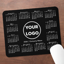 Simple 2026 Calendar Business Logo on Black Musmatta