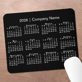 Simple 2026 Calendar Company Name on Black Musmatta