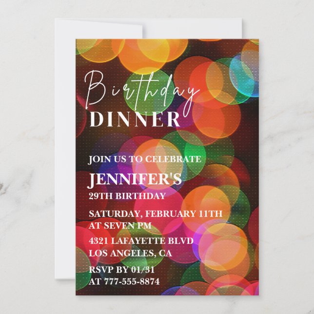 Simple 29th birthday invitation Confetti Dinner Inbjudningar (Framsida)