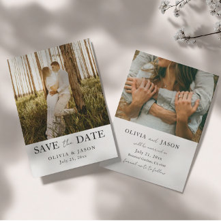 Simple 2 Photo Wedding Save the Date  Spara Datumet