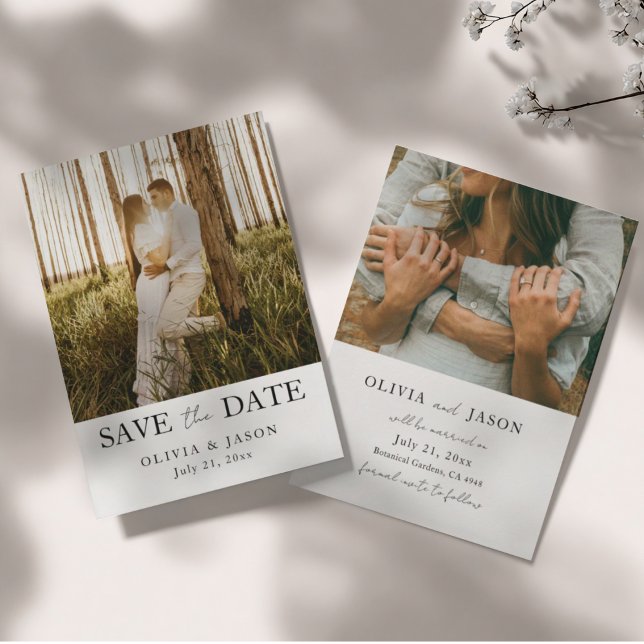 Simple 2 Photo Wedding Save the Date  Spara Datumet (Skapare uppladdad)
