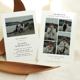 Simple 5 Photo Collage Graduation Party Invitation Inbjudningar