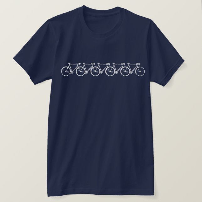 Simple 5 White Bikes cool T Shirt (Design framsida)