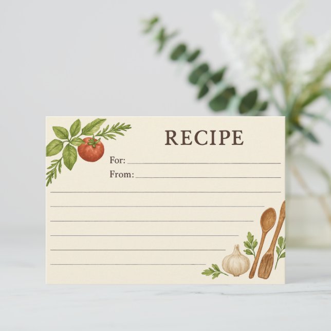 Simple Accents of Tuscany Recipe Card (Stående Fram)